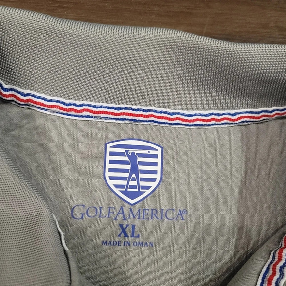 Golf America Polo Shirt Gray Short Sleeve Moisture Wicking Mens XL - Picture 4 of 8